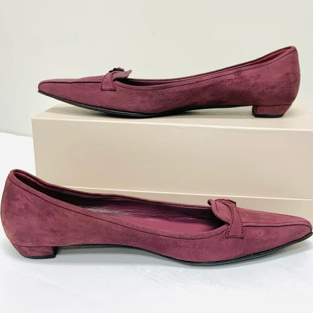 Prada purple suede pointed toe low heels 37.5